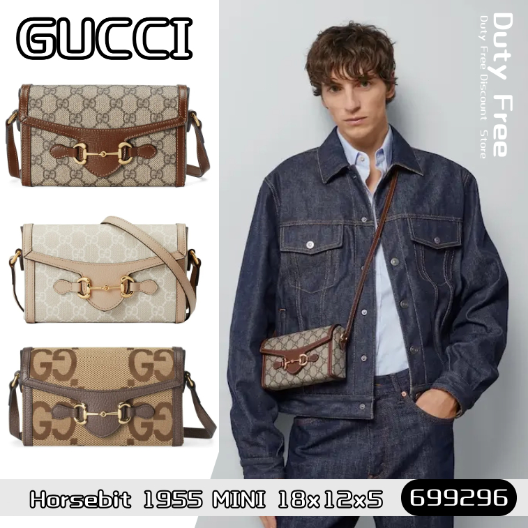 💼Gucci Horsebit 1955 series mini handbag กุชชี่✨กระเป๋าใส่มือถือ/สะพายไหล่/unisex