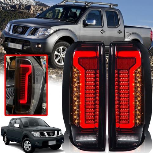ไฟท้ายแต่ง LED รุ่น NISSAN NAVARA D40 ปี 2005 - 2013 สีสโม็ค 1 คู่ รวมชุดสายไฟและหลอดไฟ