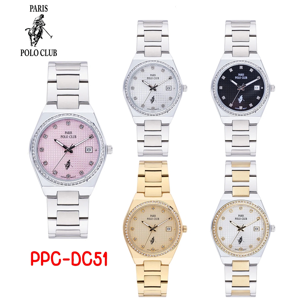 Paris Polo Club นาฬิกาข้อมือผู้หญิง สายสแตนเลส รุ่น PPC-DC51