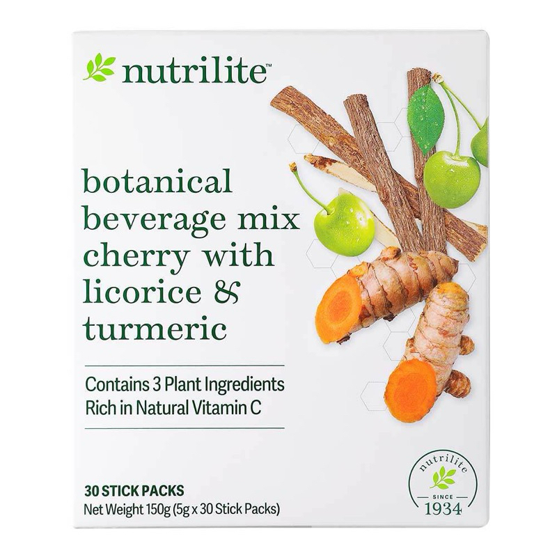 นิวทริไลท์ เฮอร์บัล มิกซ์ Nutrilite Botanical Beverage Mix Cherry With Licorice & Turmeric