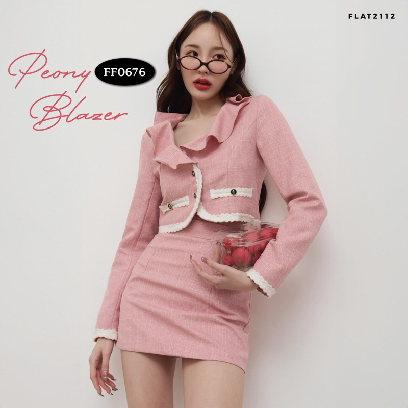 FLAT2112 FF0676 : PEONY BLAZER เบลเซอร์ทรงครอป แขนยาว