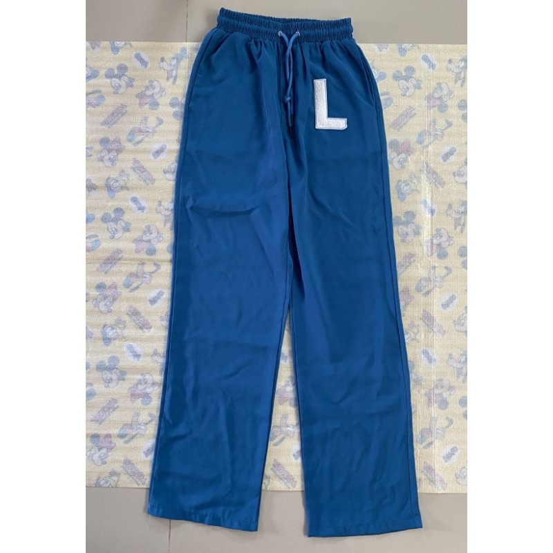 Loonnystore กางเกงสีฟ้า ปักตัว L