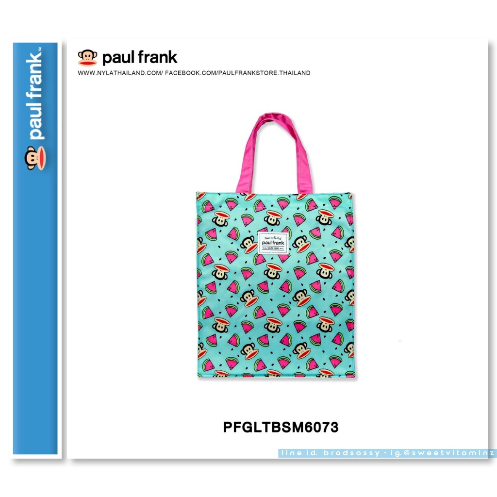 Paul Frank Tort Bag: กระเป๋าสีเขียวสดใส ลาย Paul Frank (สินค้าใหม่ ป้ายห้อย ของแท้ 100% จาก Shop Pau