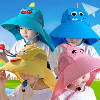 หมวกกันแดดเด็ก3-10 ปี ลายการ์ตูน น่ารัก ปีกใหญ่ ใส่ได้ทั้งเด็กชายและหญิง