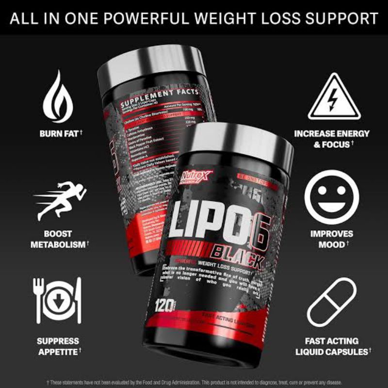 Nutrex LIPO6 BLACK 60caps.แฟตเบิร์นเร่งเผาผลาญไขมัน