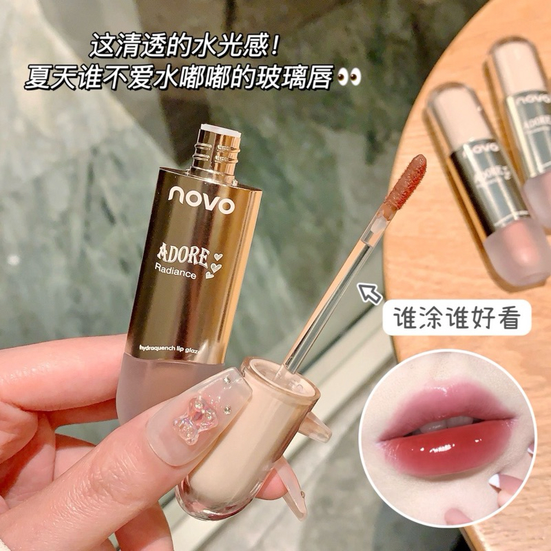 6095 (ใหม่/แท้) NOVO ลิปจุ่ม ลิปเจลลี่ทินท์ ลิปกระจก ปากฉ่ำวาว ทาแล้วปากไม่แห้ง สีชัด ติดทน กันน้ำ