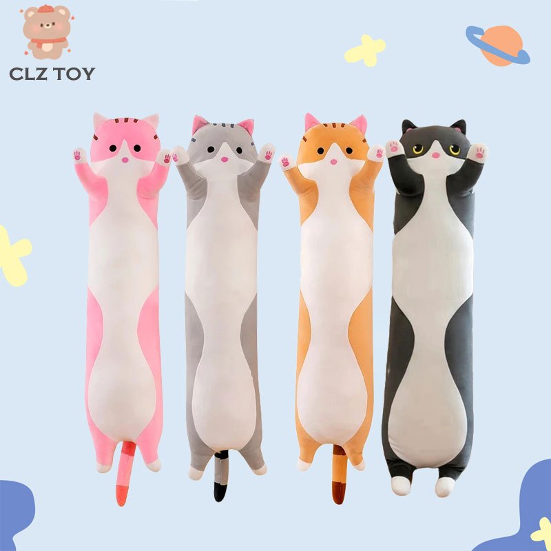CLZ🌟พร้อมส่ง🌟ตุ๊กตาหมอนข้างแมว นุ่มนิ่มน่ากอด มีหลายไซส์ พร้อมส่ง 50cm/90cm/110cm