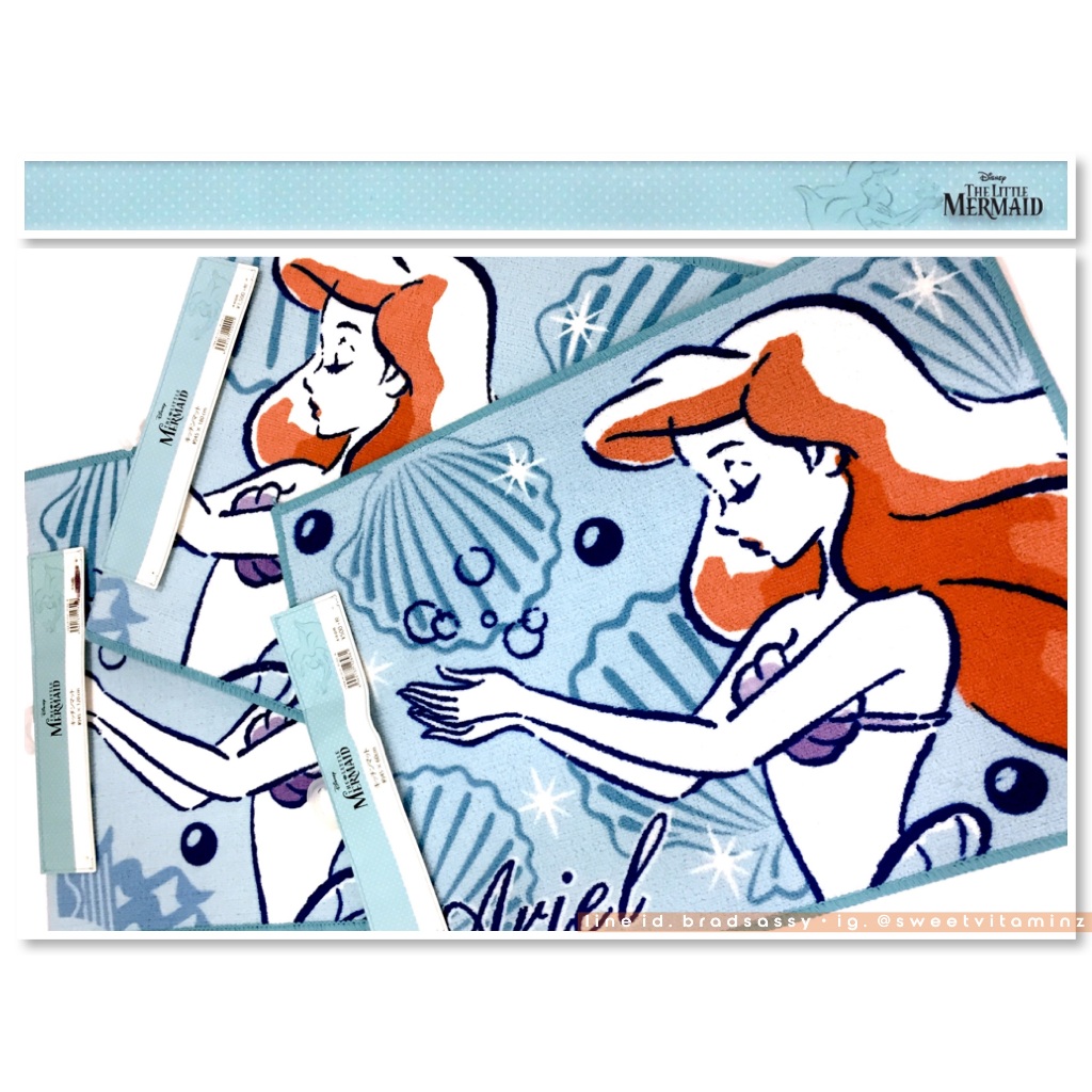 เซ็ตพรมเช็ดเท้า ลาย Little Mermaid (Arial) สีหวาน ลายน่ารัก ซับน้ำได้ดี มี 3 ขนาด สินค้าใหม่ ของแท้ 