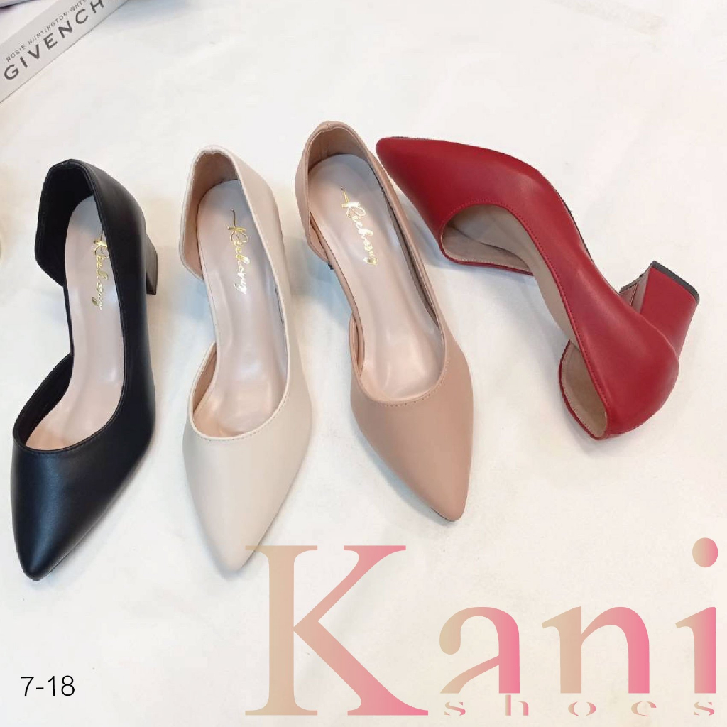 New!!!! รองเท้าคัชชู ส้นสูง 2.5 นิ้ว High Heel เปิดด้านข้างเท้า หนังคุณภาพสูง ไม่แข็ง พื้นนิ่มมาก