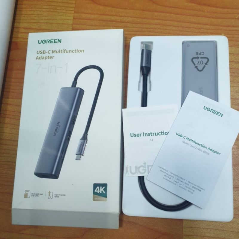 Ugreen 7in1 multi-functional HUB USB Type C - 2x USB 3.2 Gen 1 / HDMI 4K 60Hz / SD and TF card reade