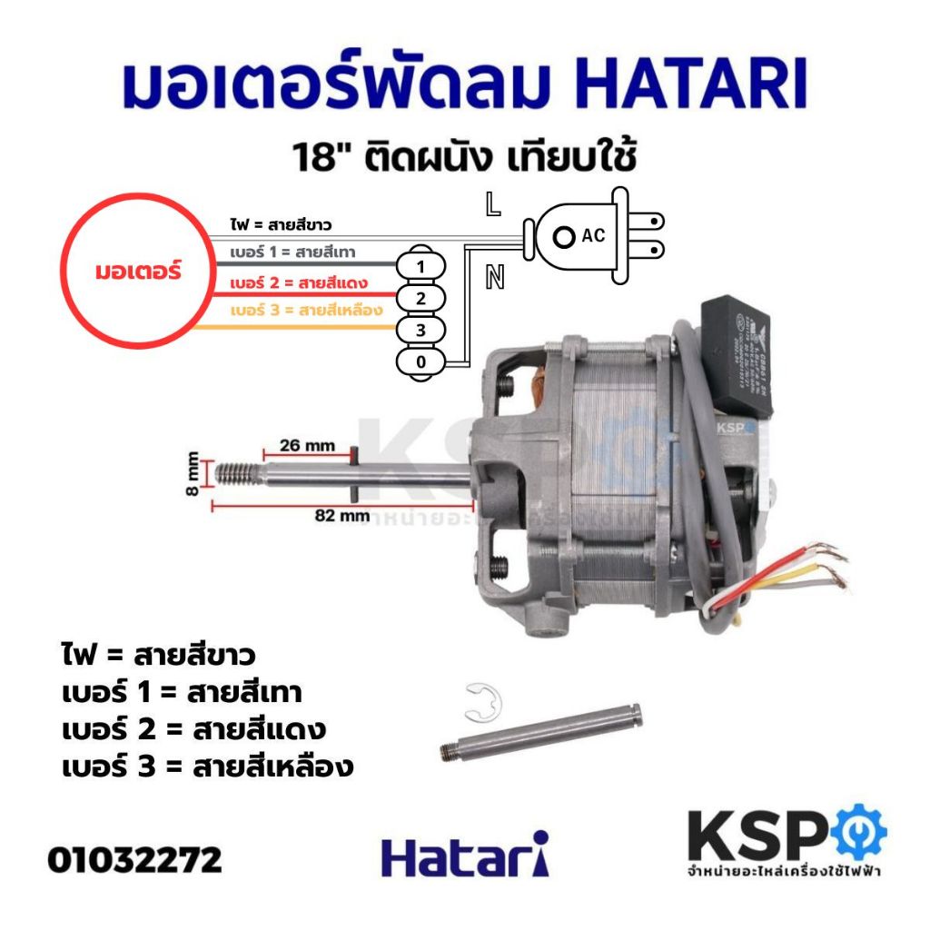 มอเตอร์พัดลม ติดผนัง HATARI ฮาตาริ 18