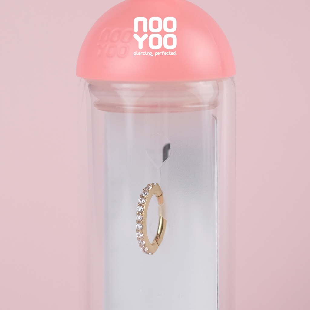 NooYoo حلق سرة بيضاوي بصف زركون — صورة 4
