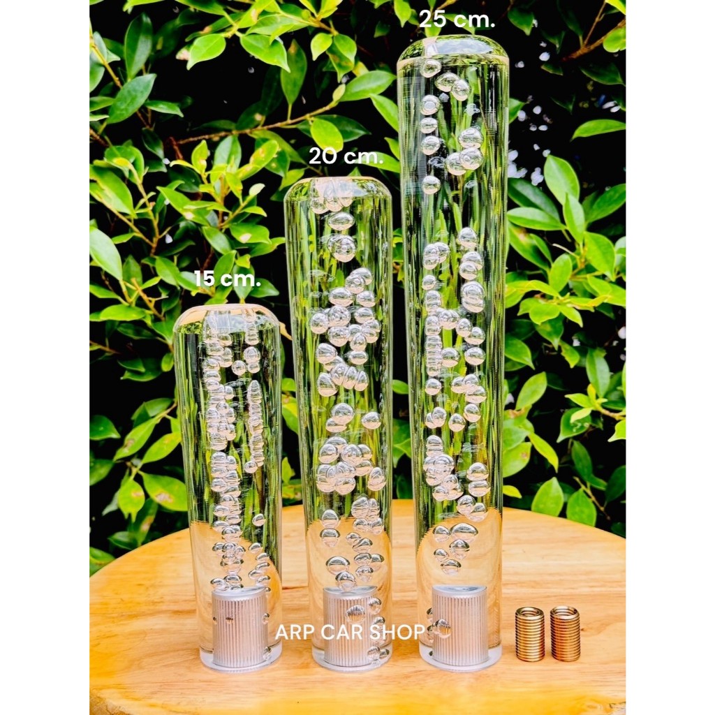หัวเกียร์ คริสตัล (สีใส) แบบเกลียว ใส่ได้ทุกรุ่น รถเก๋ง รถกะบะ รถบรรทุก (ยกเว้นเกียร์ออโต้แบบมีปุ่มกด) มี 3 ขนาดให้เลือก