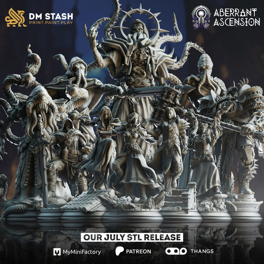 DnD Miniature -Aberrant Ascension- ชุดจุติอสูรวิปลาส (งานเรซิ่นยังไม่ลงสี) ฐาน 1 นิ้ว
