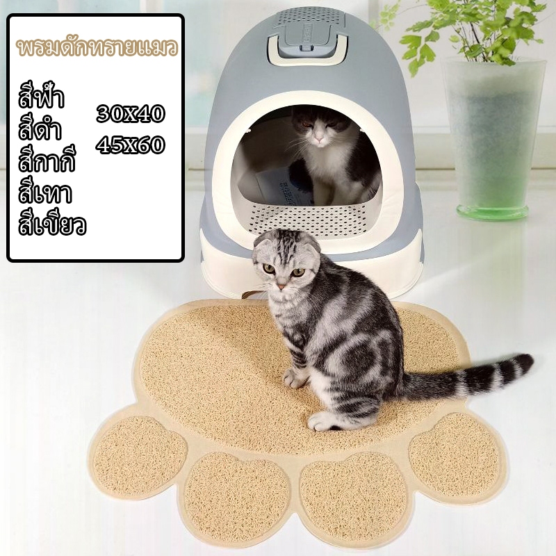 พรมดักทรายแมว แผ่นดักทรายแมว พรมเช็ดเท้า mat for pet [พรม] พรมกันลื่น ฝุ่น พรมเช็ดเท้าไวนิล