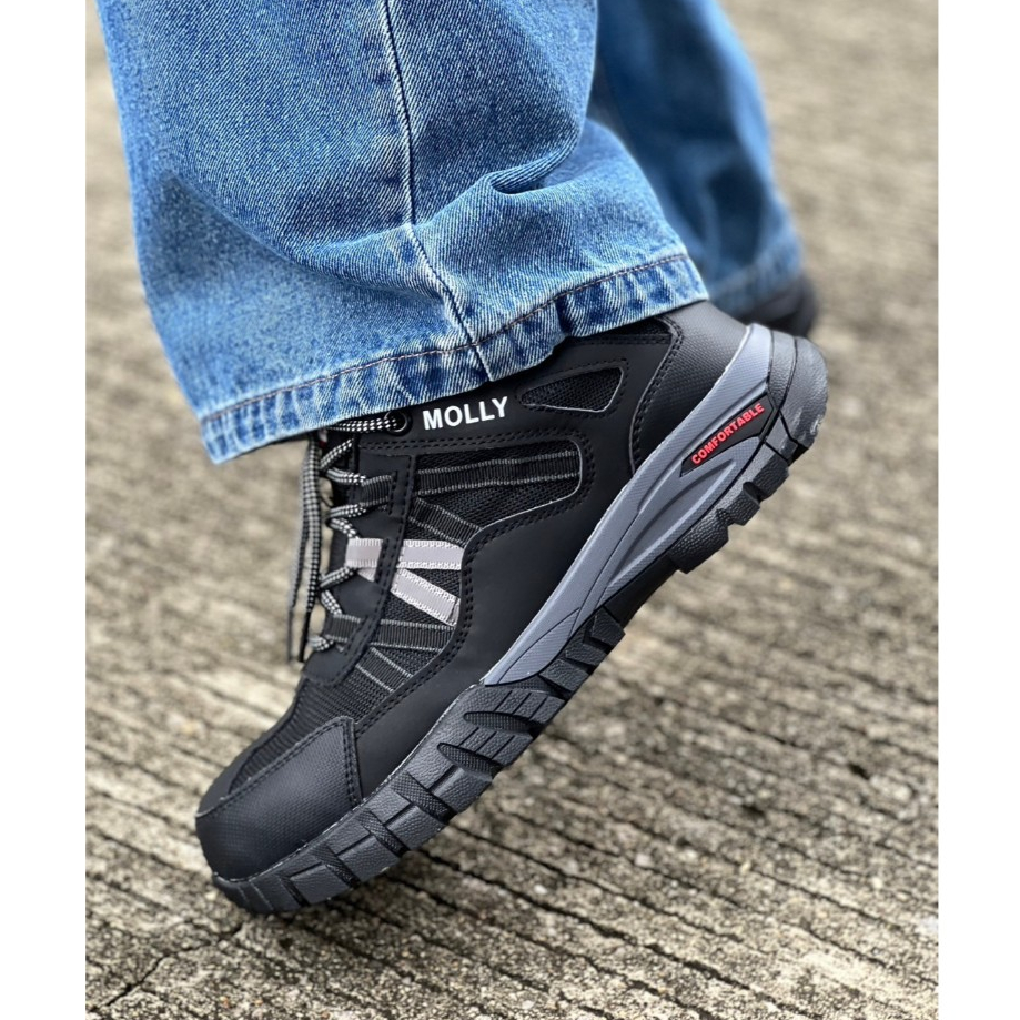 รองเท้าผ้าใบเซฟตี้ รุ่น Molly หัวเหล็ก เสริมแผ่นเคฟล่า Safety Sneaker