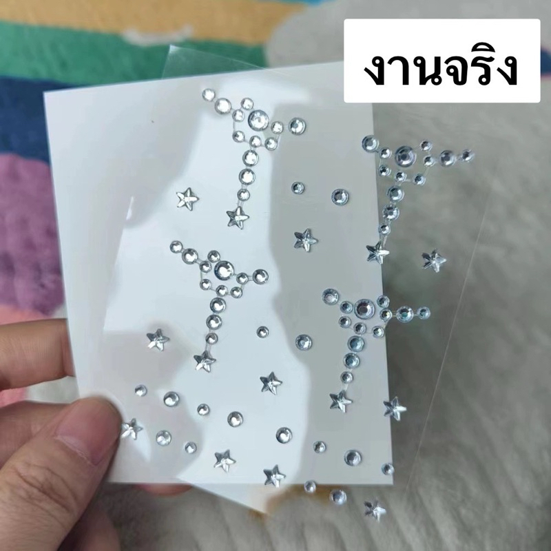 [ร้านไทยพร้อมส่ง🇹🇭จัดส่งเร็ว] สติ๊กเกอร์เพชรติดหน้าคริสตรัลติดหน้า มีกาวในตัว ลายหยดน้ำตา แฟนซีน - รูปที่ 2