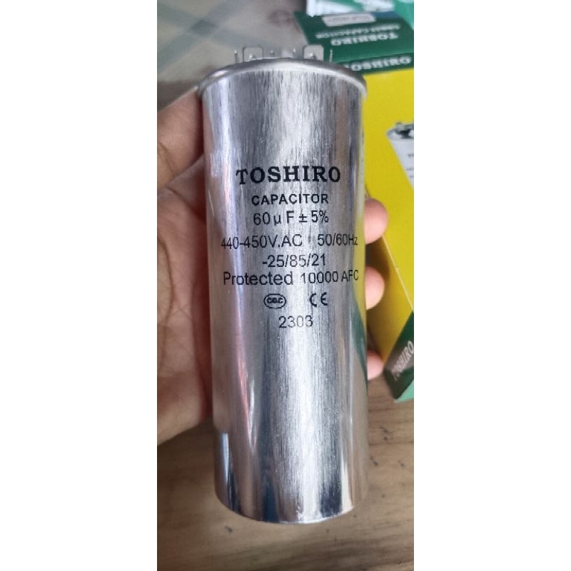 แคปรันแอร์ 60 uf 440-450vac ยี่ห้อ.Toshiro