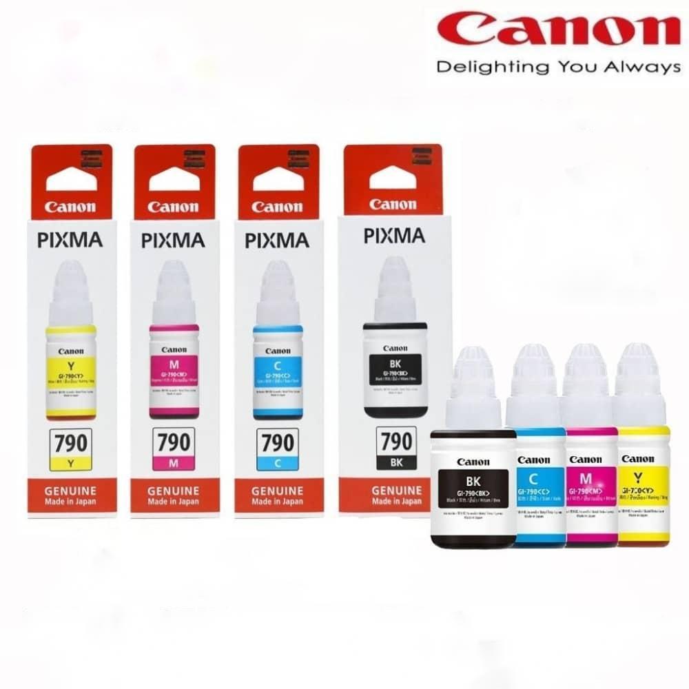 Canon Ink GI790 หมึกเติมแท้100% สี BK C M Y4 (พร้อมกล่อง)เหมาะสำหรับ CanonG1000, G1010, G2000, G2010