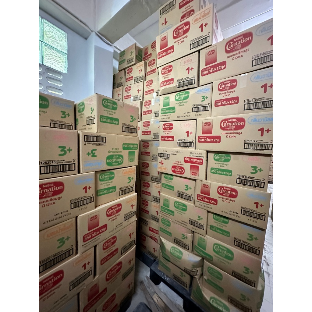 [ ยกลัง850กรัม 12ถุง][1400g 6ถุง]CARNATION นมผงคาเนชั่น 850g/1400g 1+/3+ จืด,วนิลา,น้ำผึ้ง