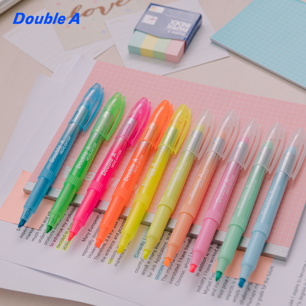 Double A Highlighter ปากกาเน้นข้อความสีพาสเทล Mild Color จำหน่ายคละสี 5 ด้าม - รูปที่ 7