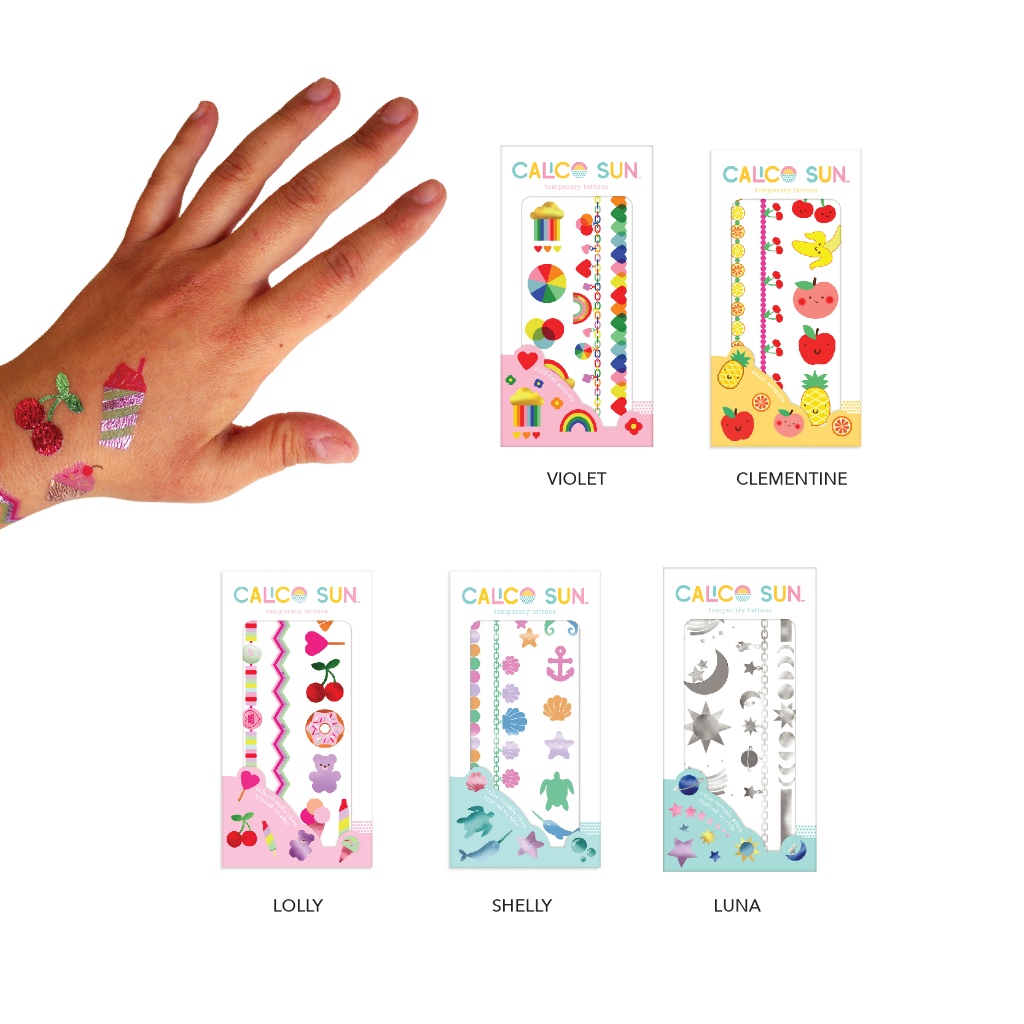 Calico Sun temporary tattoos แทททู สดใสน่ารัก ลายสวย