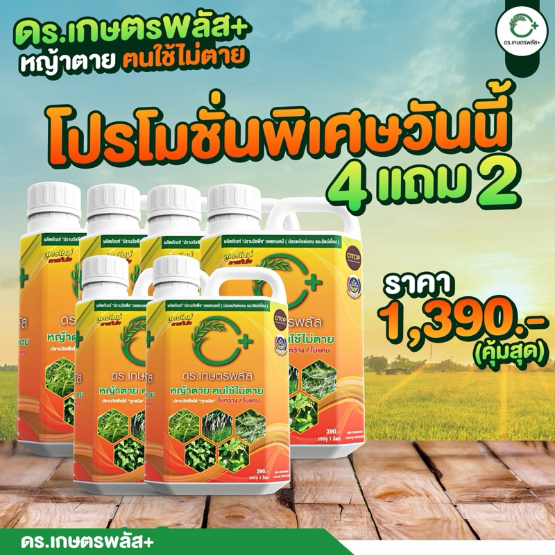 ผลิตภัณฑ์กำจักวัชพืช(4 แถม 2) ปลอดสารเคมี เป็นมิตรต่อสิ่งแวดล้อม ของแท้จากบริษัติ