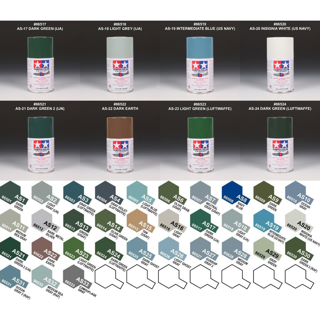 สีสเปรย์ทามิย่า #86517 AS-17 #86518 AS-18 #86519 AS-19 #86520 AS-20 #86521 AS-21