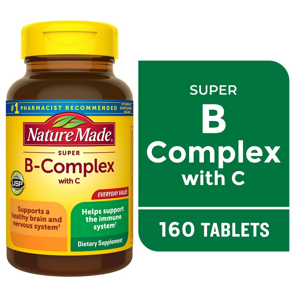 สินค้านำเข้า USA วิตามินบีคอมเพล็กซ์ B Complex บีรวม ขนาด 160 เม็ด ไอเทมคนทำงานหนักสมองล้า จัดเลย