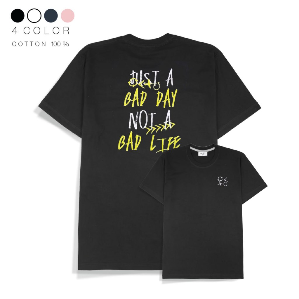 octo TOKYO เสื้อยืดแขนสั้นสกรีนลาย Goodlife ผ้านุ่มคอตตอน 100%