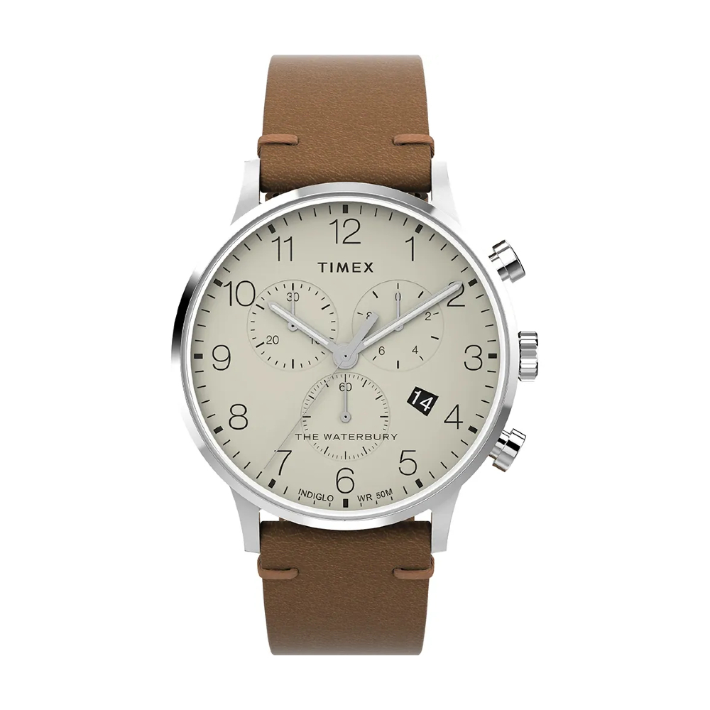 Timex TW2W50900 Brown Mens Chronograph Watch Classic Chrono 40mm. นาฬิกา นาฬิกาข้อมือ นาฬิกาข้อมือผู้ชาย