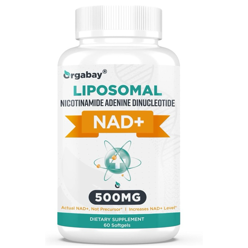 [ ORGABAY ]✅LIPOSOMAL NAD+ 500 MG + TMG ( ชะลอวัย เสริมสร้างพลังงานของเซลล์ สุขภาพดี ) ( 60 ซอฟ์ทเจล )