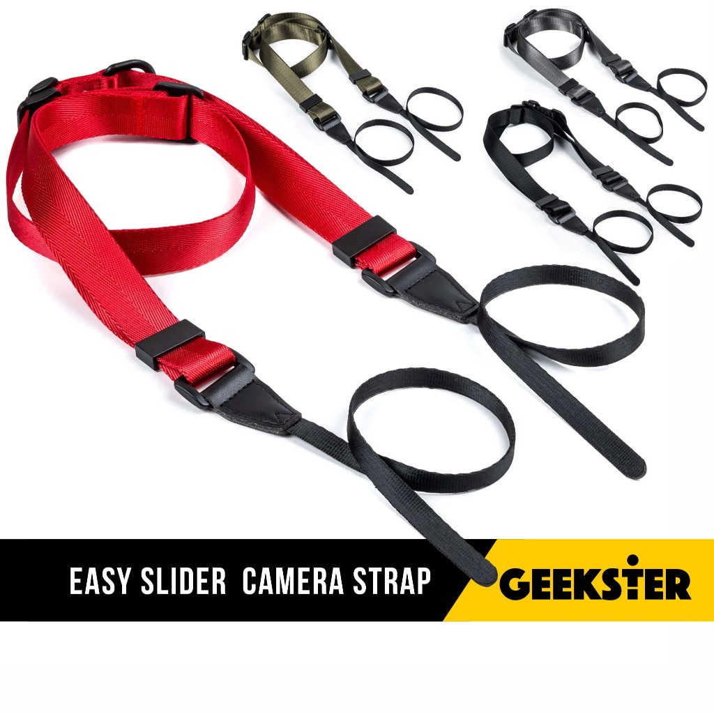 สายคล้องกล้อง Easy Slider ปลายแบน ปรับความยาวง่าย ( สายคล้อง Easy Slide Camera Strap / Neck Strap / สายกล้อง )