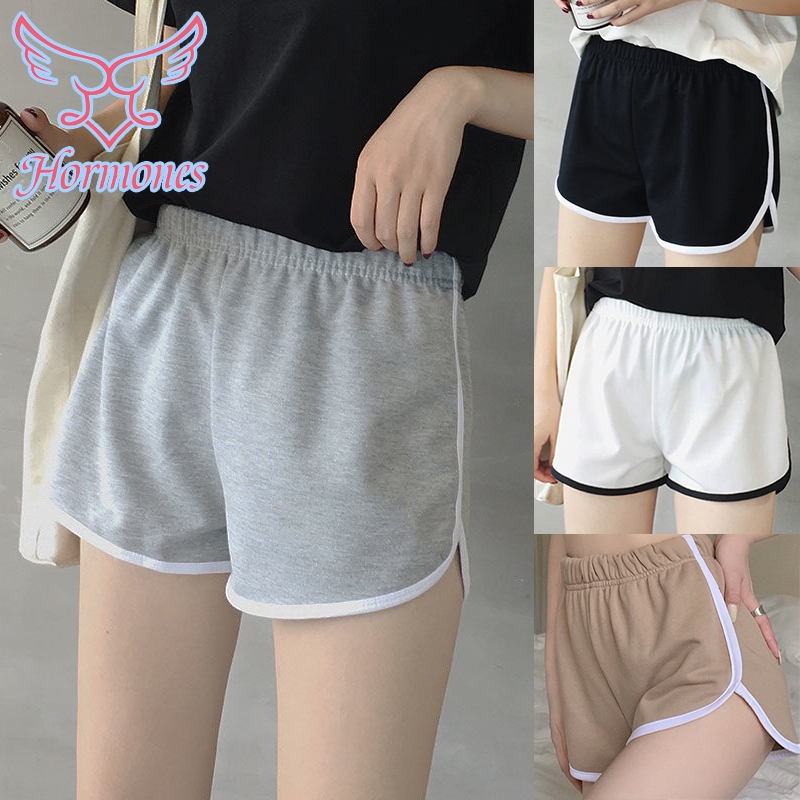 Hormones 🌞🌞 เกงขาสั้น กางเกงขา ออก เบื้องต้น วงยืดหยุ่น ใส่สบาย พร้อมส่งจากไทย（H9352）