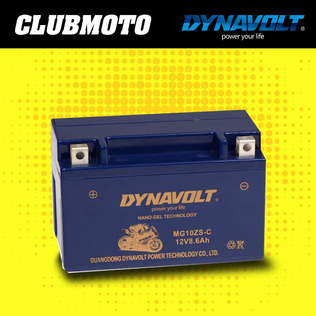 แบตเตอรี่รถมอเตอร์ไซค์ DYNAVOLT NANO-GEL TECHNOLOGY MG10ZS-C รถมอเตอร์ไซค์