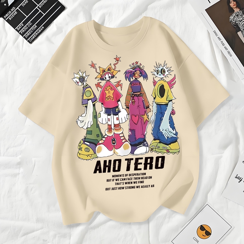 Cosco เสื้อยืดผู้หญิงสาวลายการ์ตูนน่ารักโอเวอร์ไซส์ A152