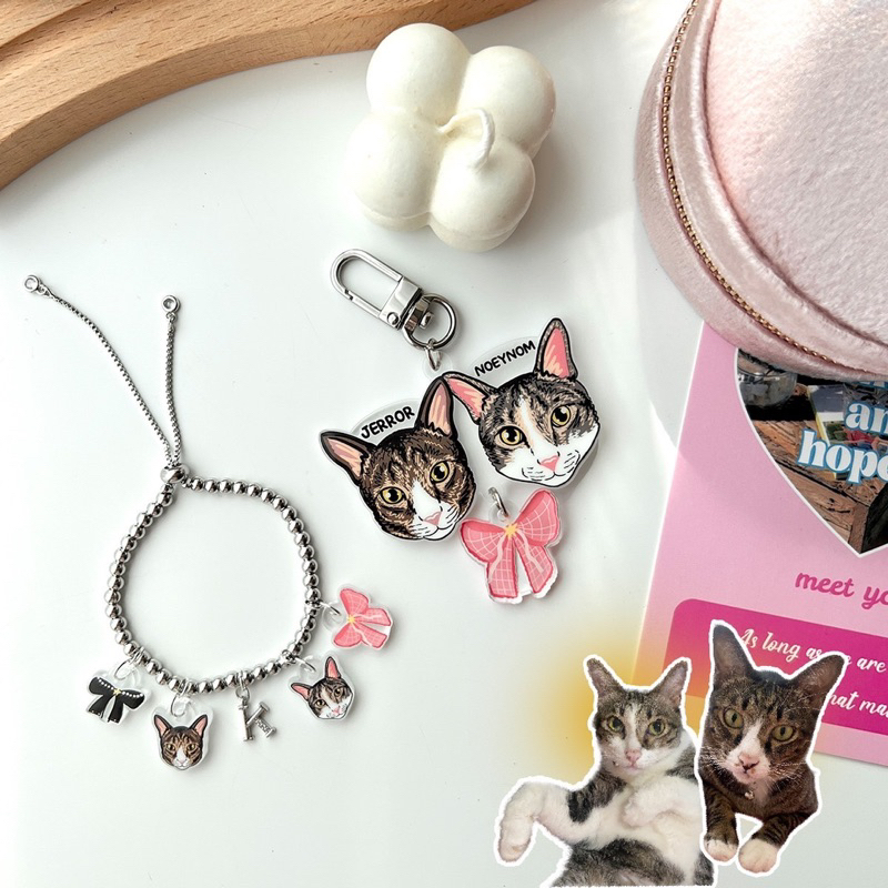 ♡˚ CUSTOM BRACELET สร้อยข้อมือสั่งทำ รูปวาดสัตว์เลี้ยง วาดใหม่ทุกชิ้น { วิธีสั่งซื้ออ่านในรายละเอียดค่า }