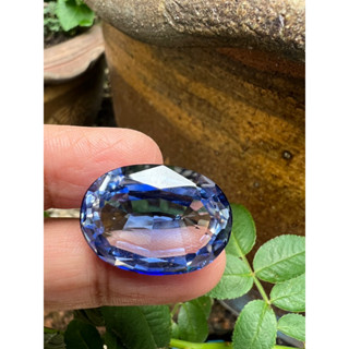 Lab sapphire corundum  Pear 39 carats  พลอยไพลิน สีน้ำเงิน (…