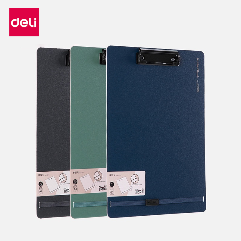 Deli คลิปบอร์ด กระดานรองเขียน แฟ้มหนีบกระดาษ A4 PPพลาสติก วัสดุแข็งแรงทนทาน ใช้งานง่าย อุปกรณ์สำนักง