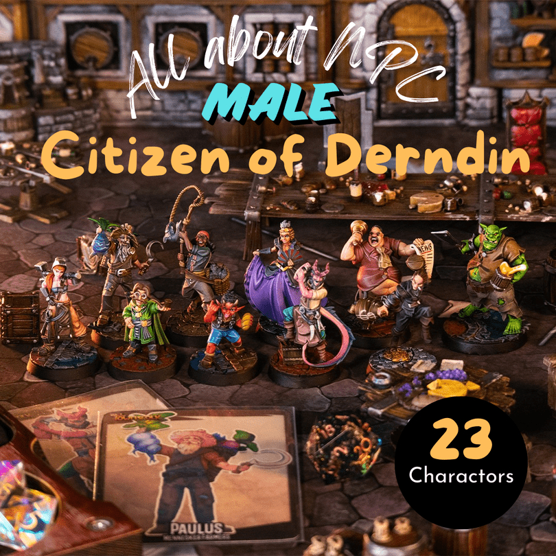 DnD NPC Male I Citizen of Derndin I หมู่บ้านชุมชนตำบลเดินดิน (งานเรซิ่นยังไม่ลงสี) ฐาน 1 นิ้ว
