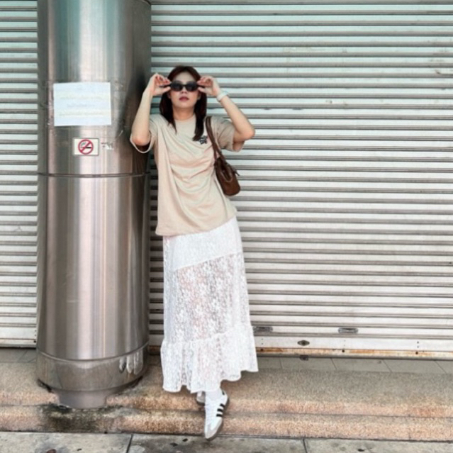 APSHOp -018กระโปรงลูกไม้ ระบายชาย