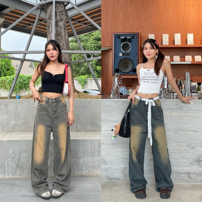 Daily rust- ยีนส์กระบอกกลาง สีสนิมวินเทจ (2สี) ป้าย 𝒊𝑳𝒐𝒏𝒂 #064