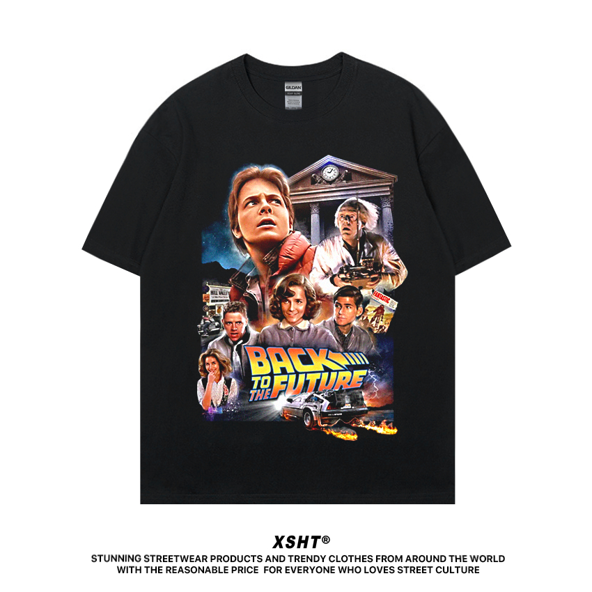 พร้อมส่ง เสื้อ Back to the Future Tee Poster (1985) - Black (สีดำ) by XSHT