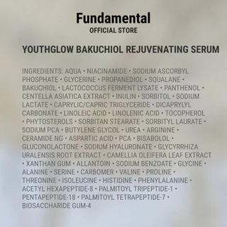 FUNDAMENTAL YOUTHGLOW BAKUCHIOL REJUVENATING SERUM เซรั่มเพื่อผิวอ่อนเยาว์ สว่างใส ลดเลือนริ้วรอย