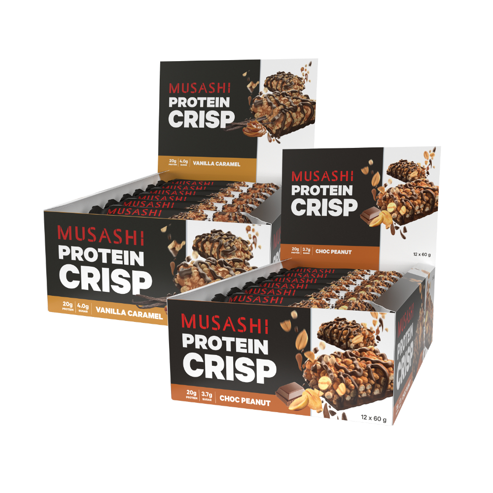 Musashi Protein Crisp โปรตีนแท่งกรุบกรอบ โปรตีน 20 กรัม (แพ็คคู่ประหยัดกว่า)