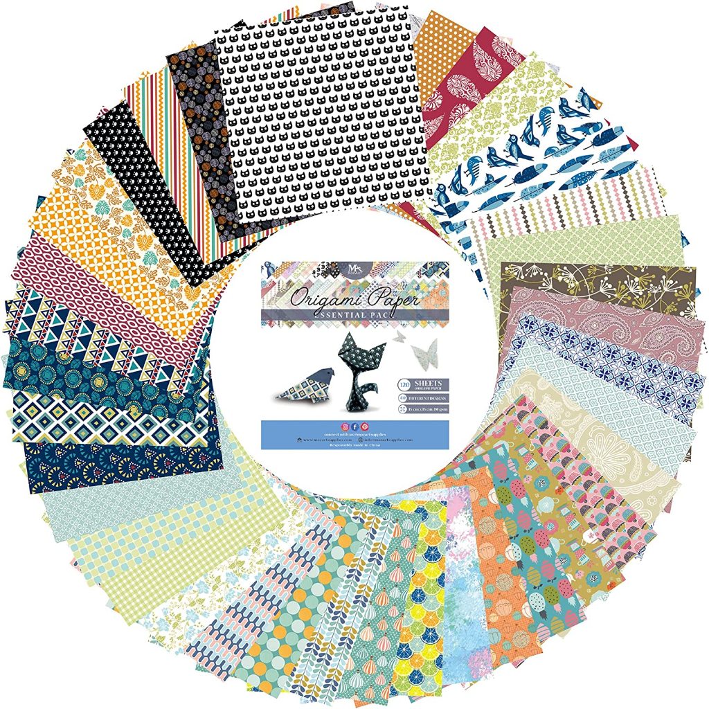 MozArt : MZAOP-200* กระดาษลายสี Supplies Origami Paper Set 120 Sheets