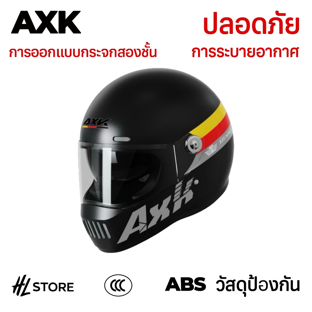 AXK หมวกกันน็อคมอเตอร์ไซค์ การออกแบบกระจกสองชั้น หน้าจอสีหมวกกันน็อค