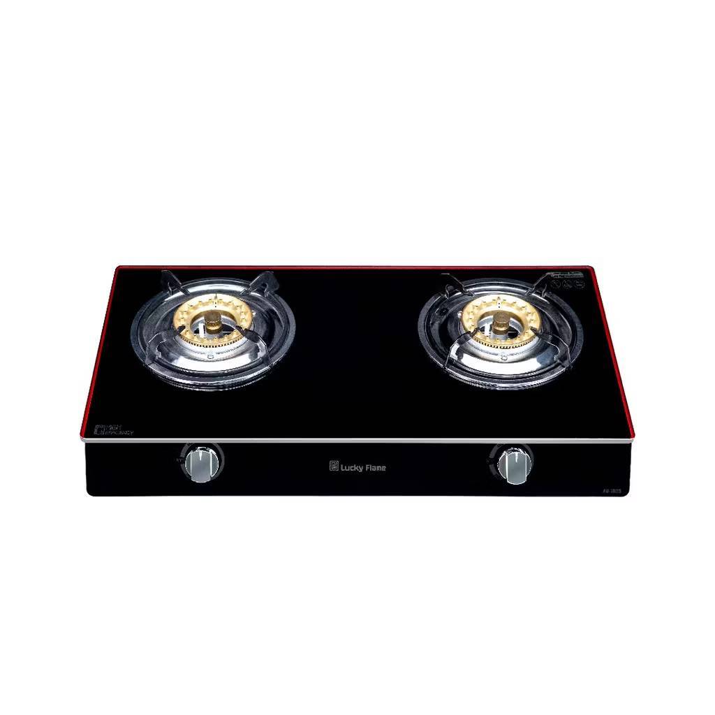 Lucky Flame เตาแก๊สตั้งโต๊ะ AG-102S หน้ากระจกนิรภัย 2 หัว
