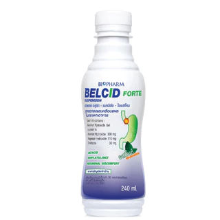 Belcid Forte เบลสิด ฟอร์ด240ml. ลดกรดและเคลือบแผลในกระเพาะอาหาร ขับลม ยาสามัญประจำบ้าน(802)