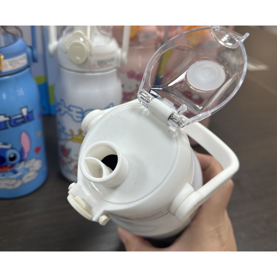 ขวดน้ำสแตนเลส ความจุขนาดใหญ่  มีหลอดดูด ยกดื่มได้ มีหูหิ้ว ลายการ์ตูน ราคา ถูกที่สุด ดีลบีเคเค แกลเลอรีภาพที่ 4